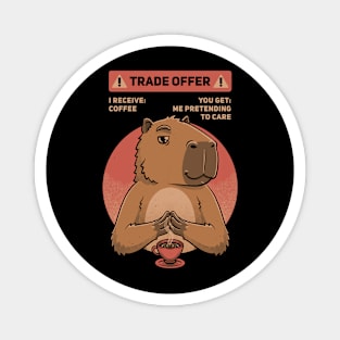 Capybara Coffee Trade Meme - Fun Pet Gift Magnet